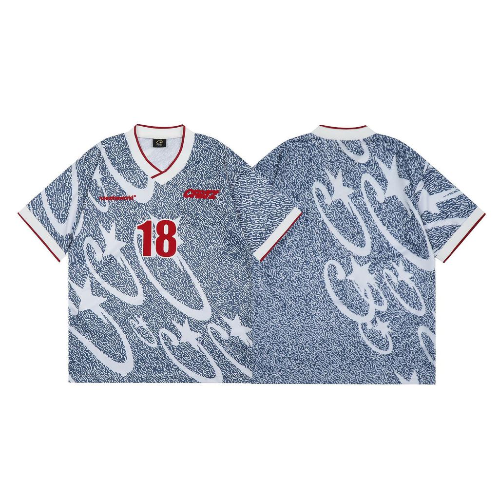 2025 Cross-border Foreign Trade Corteiz Alcatraz Basketball Jersey Letter Printing Street Casual V-neck T-shirt Jersey