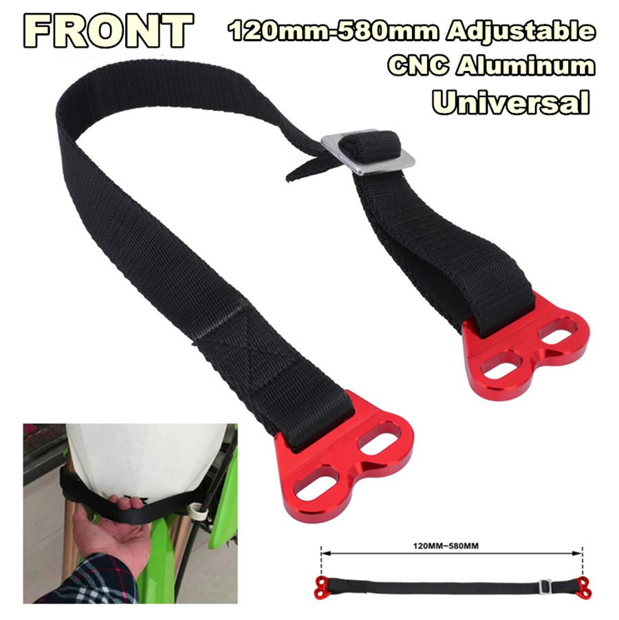 Universal 2Pcs CNC Adjustable Fornt Rear Motocycle Rear Rescue Pull Bundle Belt Draw Leashes