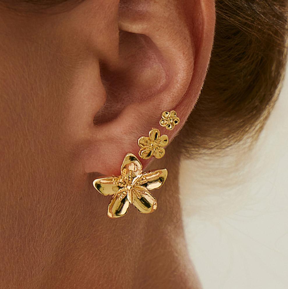 

Fashion Flower Starfish Stud Earring Set for Women Gold Color Metal Earrings Vintage Girl s Daily Wear Accessories Ear Zircon