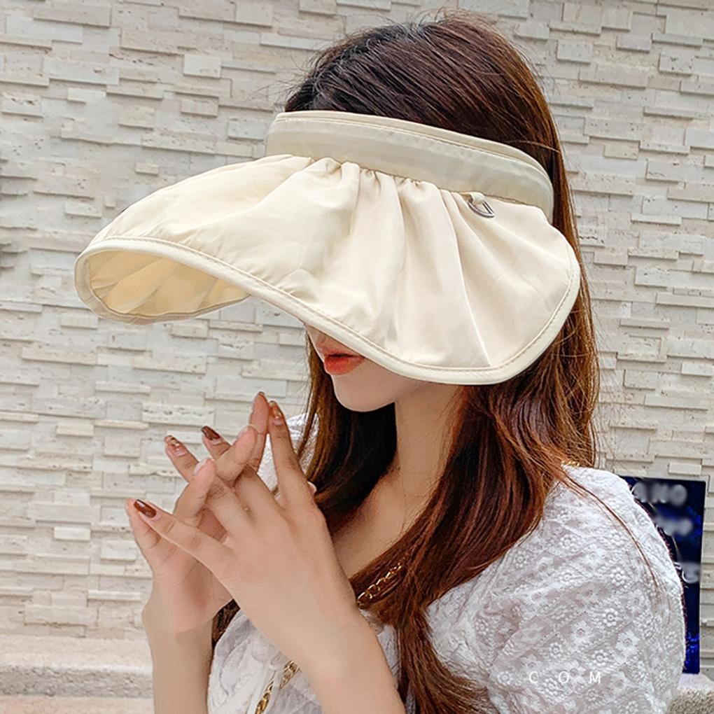 Two-way roll-up hairband sun cap wide-brimmed round hat
