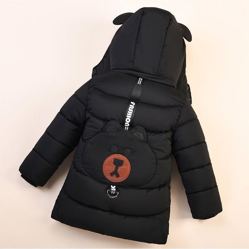 Fashion Baby Boys Jacket Autumn Winter Bear Keep Warm Hooded Down Coat Kids Child Outerwear