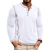 Herren Plus Size Langarm Henley T-Shirt Lässig Rundhals Tägliches Oberteil