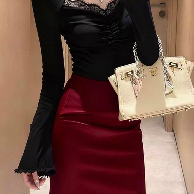 2025 Autumn/Winter Exquisite German Velvet Lace Top – Elegant & Unique Women's Fashion