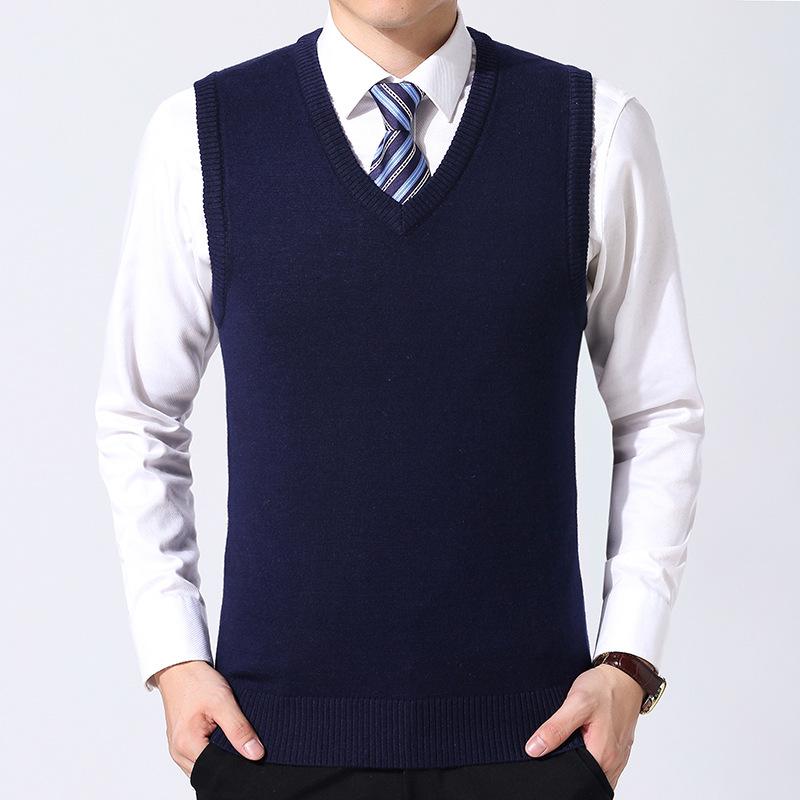 Herren Casual Strickweste Warm Bequem Herbst Winter Oberbekleidung Gestrickter Pullover