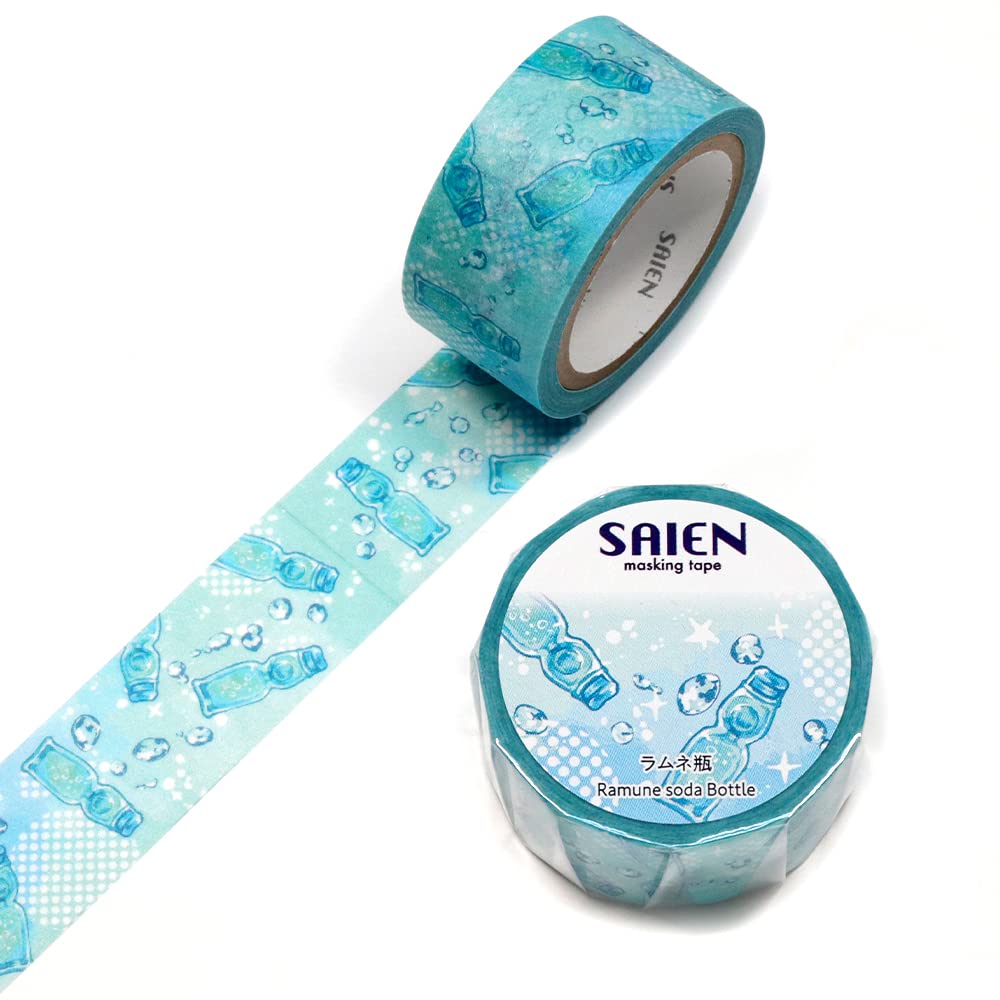 Kamiiso SAIEN Masking Ramune Bottle 20mm x Tape, Design, 7m, UR-4048