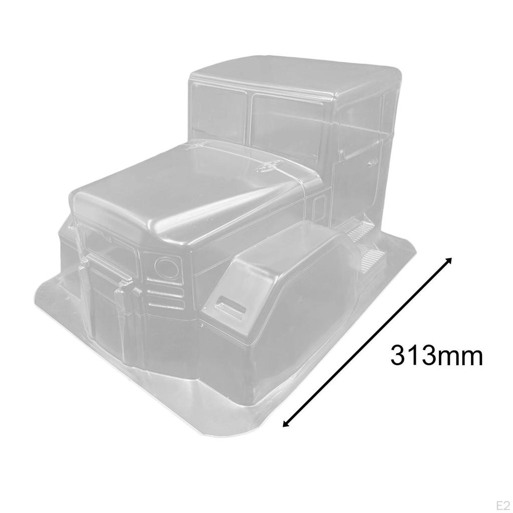 Transparent 1:10 Remote Control Car Truck Head Shell 313mm Wheelbase Spare Parts for Crawler Trucks