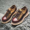 Fashion British Style Men's Work Shoes American Thick Soled Casual Shoes Men's Leather Trendy Shoes Retro Style  Luxury Shoes