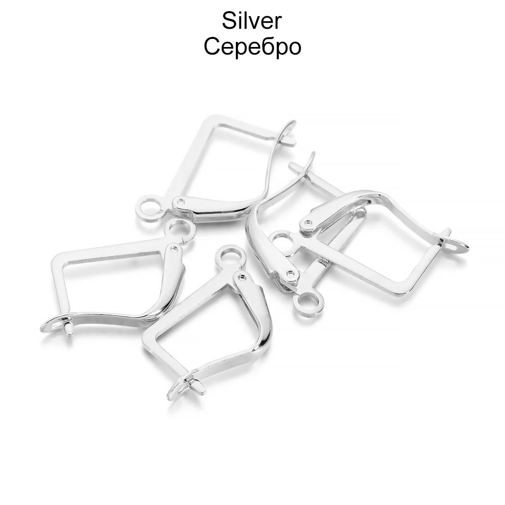 50pcs/lot French Earring Hooks Lever Back Open Loop Setting For DIY Earring Clips Clasp Jewelry Making Supplies Accessories