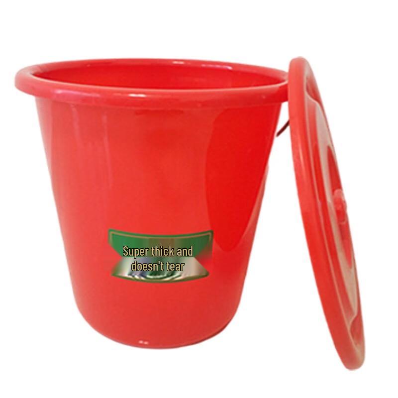 Luogang NO.38 17L Red Plastic Storage Bucket with Lid