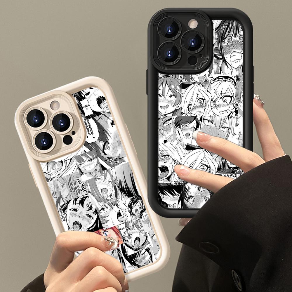 LZ1 Anime Girl Cartoon Japan Cute Drool Faces Silicone Phone Case for Xiaomi 11 Lite 14T Redmi 14C A3 Note 12 11 9 13 Pro Plus Shockproof Back Cover