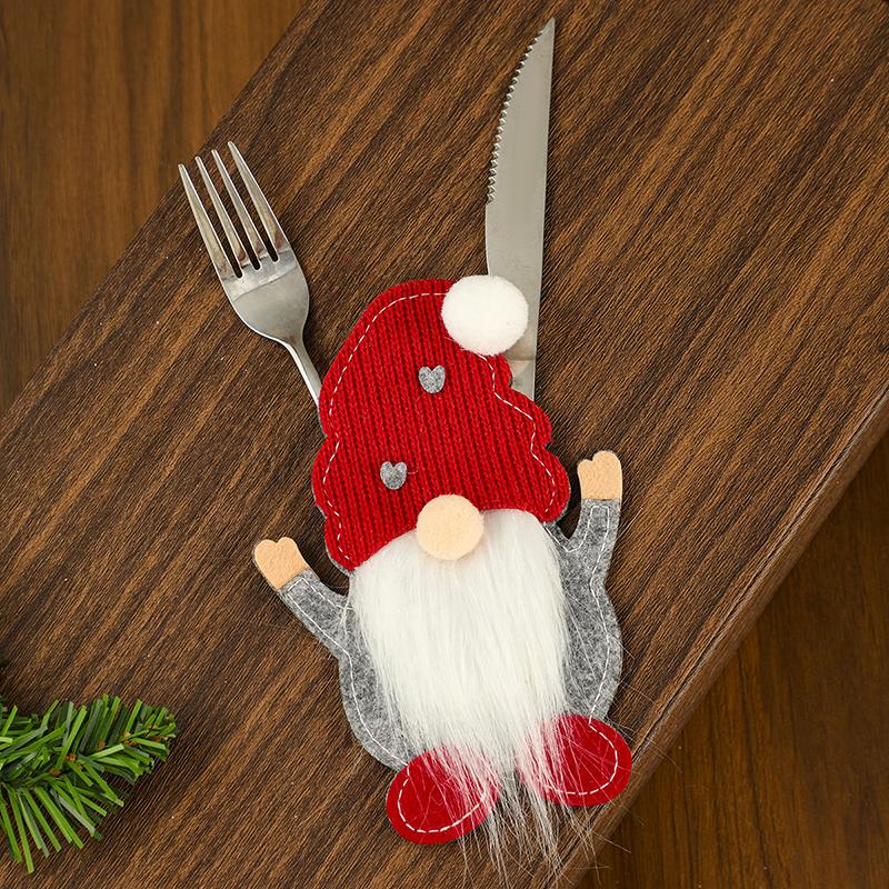 

1Pc Xmas Cutlery Bag Santa Claus Knife Fork Storage Pocket Bag Christmas New Year Tableware Decorations Home Ornament