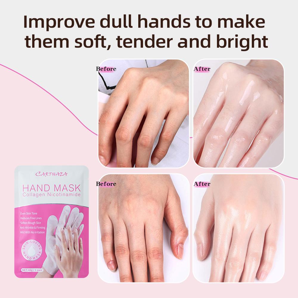 Custom Formula Nicotinamide Hand Mask Gloves Cruelty Free Natural Extract Milk Private Label Skin Care Hand Mask
