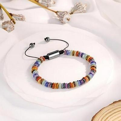 Bracelet en Pierres Naturelles Colorées Perlé: Style Ethnique, Cristaux de Guérison