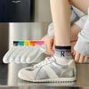 Women's Summer Thin Combed Cotton Short Socks and Women's Embroidered Boneless Sports Boat Socks