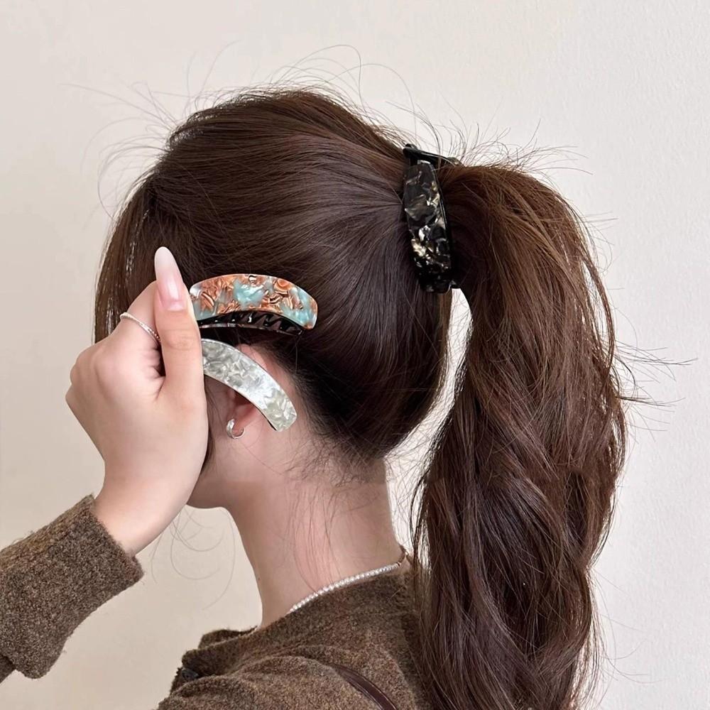 Acetat-Finish Bananen-Haarspange Gebogene Bananenform Haarnadel Haarklammer Pferdeschwanz-Styling