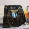 Custom Name,SS Lazio Printed Flannel Blanket, Soft Throw for Bedroom Sofa, Washable, Christmas Present, Great Gift.