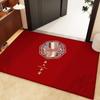 Year of the Horse Red Festive Wear-Resistant Door Mat - Outdoor Dust Removal & Housewarming Gift