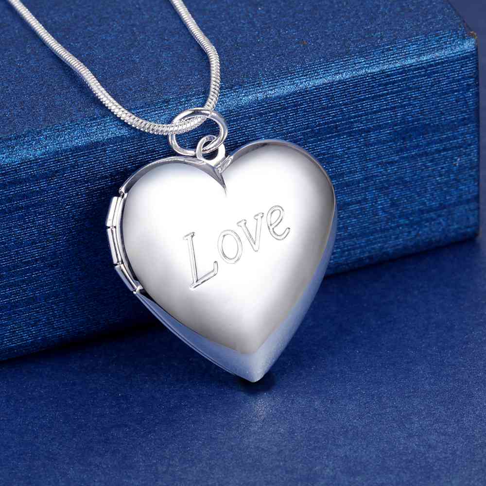 New 925 Sterling Silver Necklace Photo Frame Can Open Pendant for Women Fashion Noble Wedding Jewelry Party Gifts Snake Chain