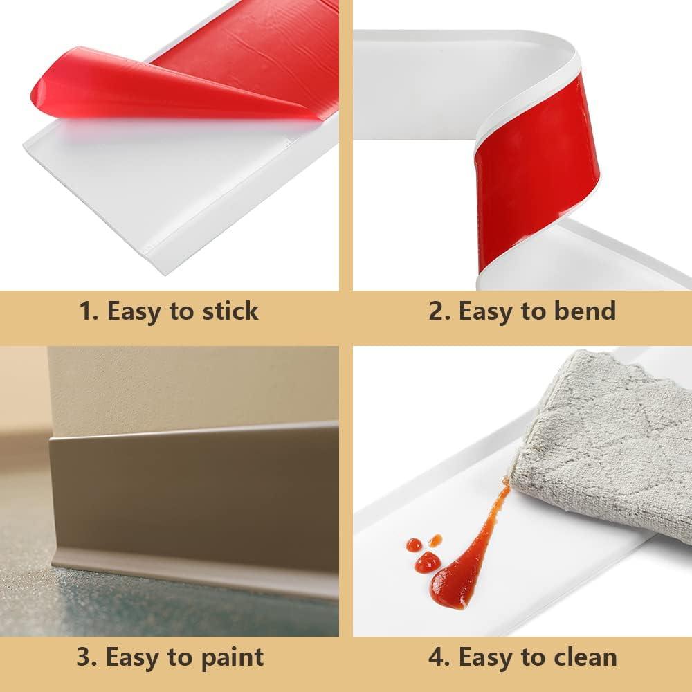 1 Stück 1/2/3 Meter PVC Sockelleiste Zierleiste Flexibles Vinyl Wandgrenze Aufkleber Selbstklebend Wasserdicht Taillenlinie Tapete Livi