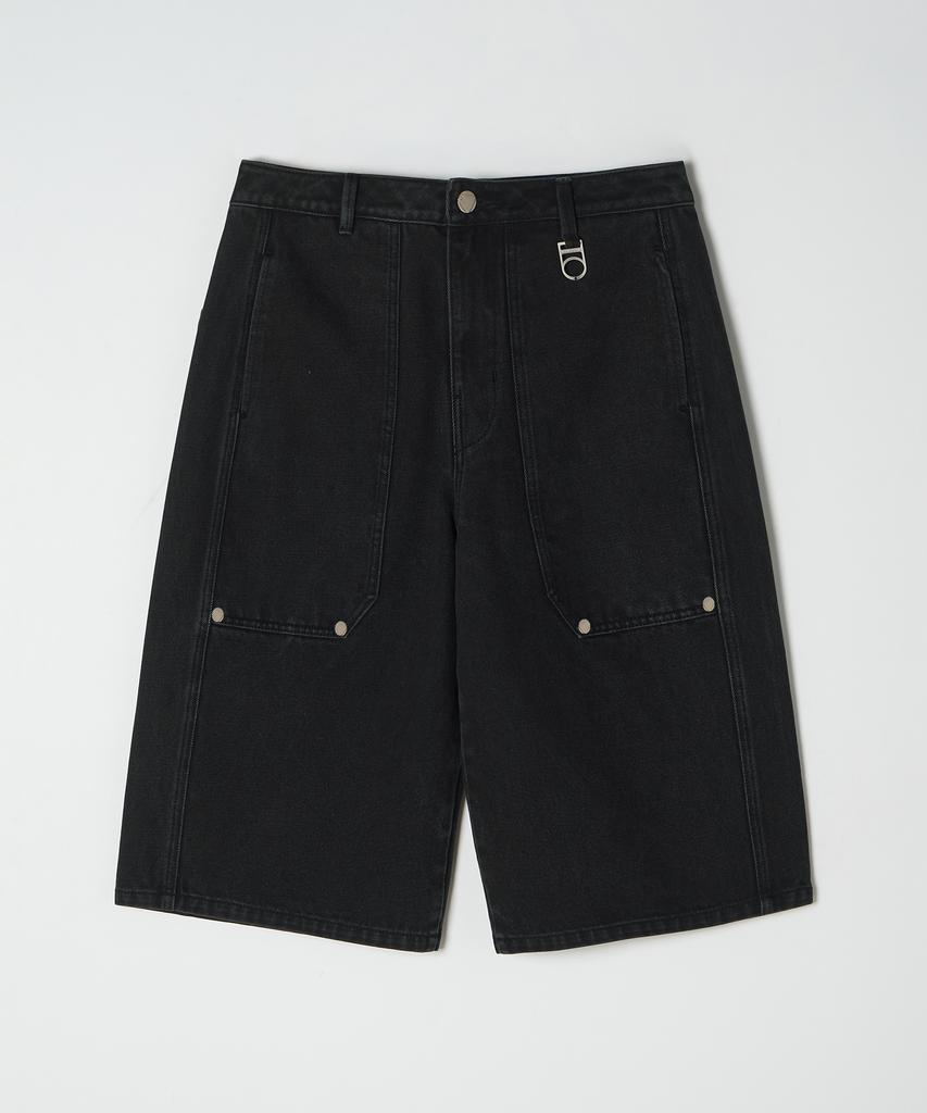 DTHIRTYONE (Woman) Carpenter Denim Bermuda Pants (Washed Black)