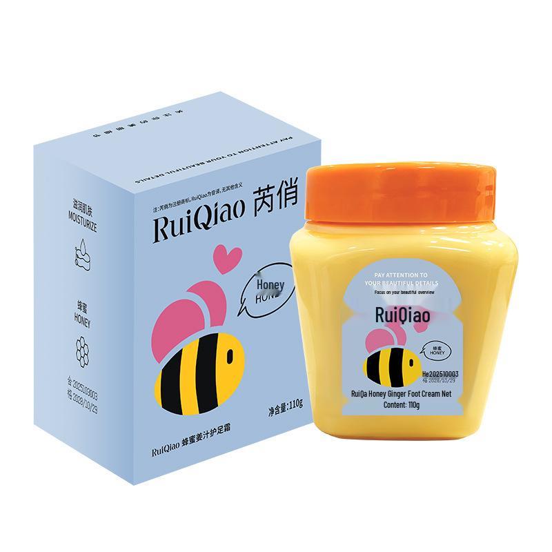 Ruiqiao Honey Ginger Foot Cream for Cracked Heels: Moisturizing Anti-Crack Lotion for Dry, Rough Skin