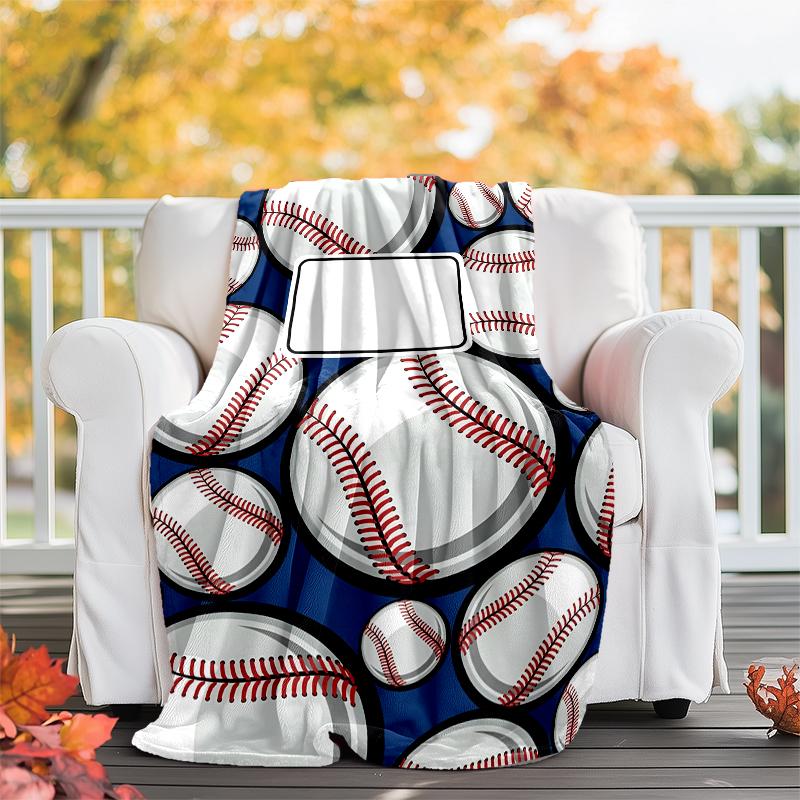 Baseball Theme Printed Blanket - Perfect for Couch, Bed, Travel & Outdoor Use | Machine Washable, Cozy & Durable.
