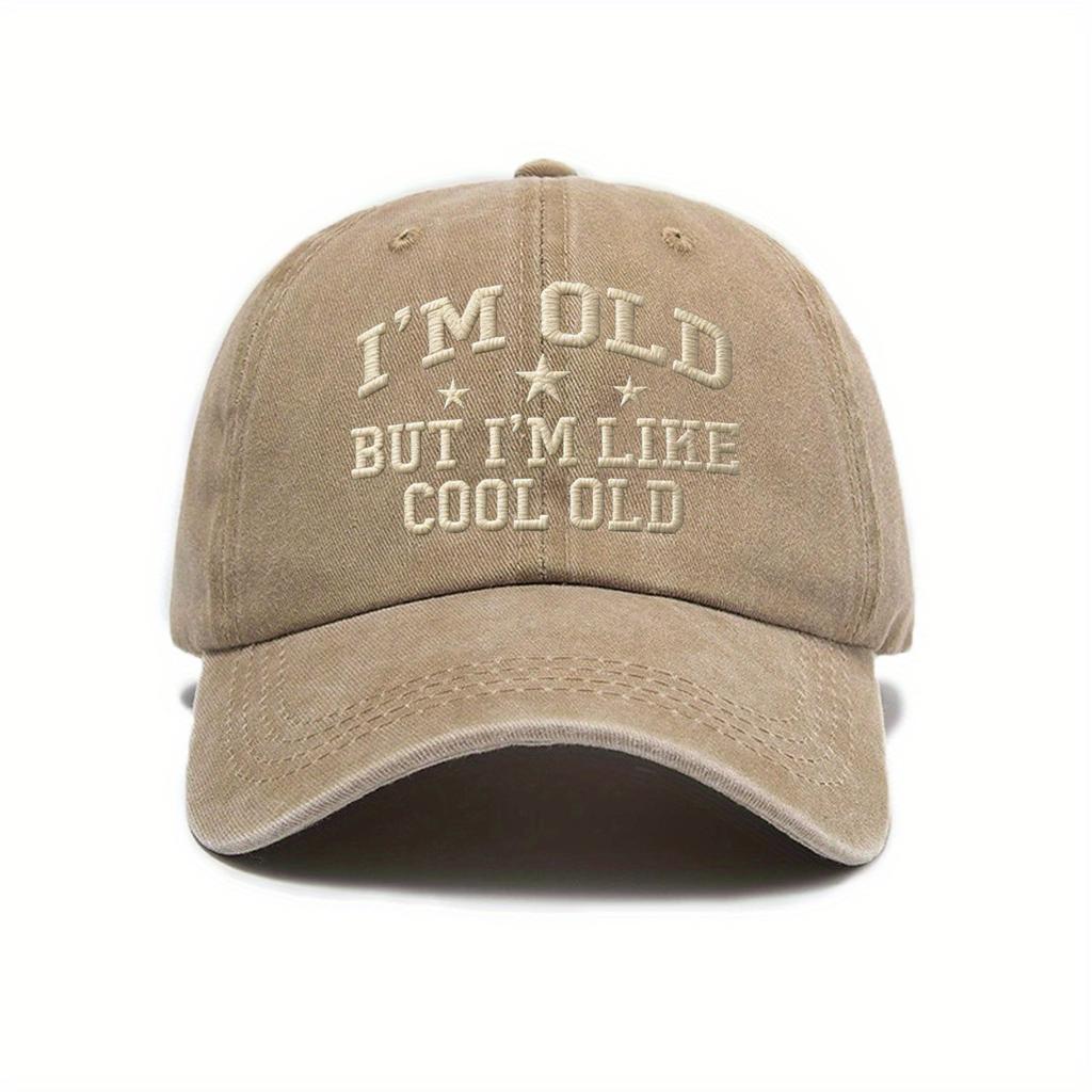 European and American washed printing IM OLD BUT I'm LIKE COOL OLD soft top cap