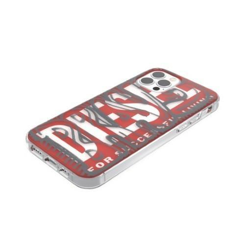 Diesel Snap Case Průhledný Aop Iphone 12 Promax Červeno-Šedý/Red-Grey 42568
