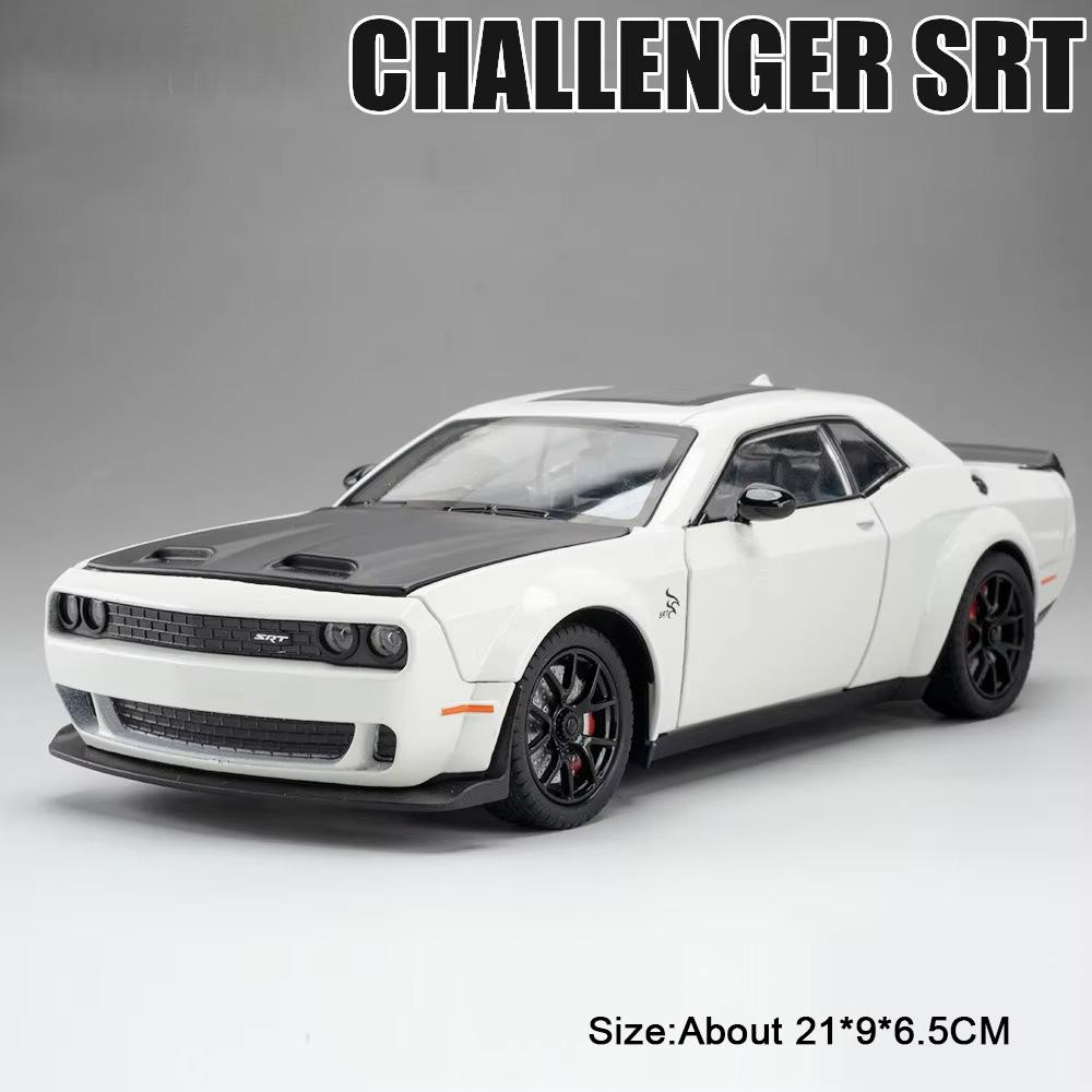 1:24 Scale Hellcat Charger Car Model Toy Music Light Pull Back Metal Diecast Doors Opened Sports Cars Toys for Children's Gifts