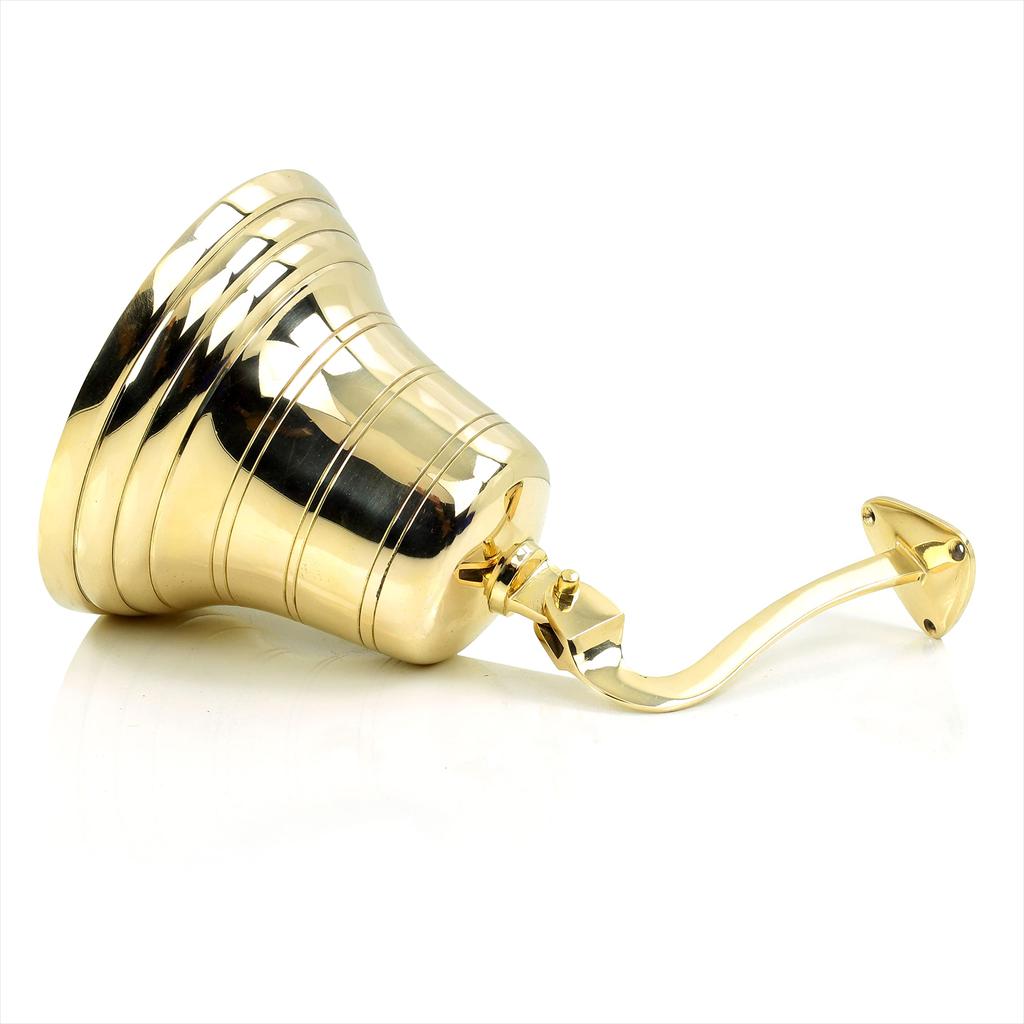 Authentic Solid Large Size 7" Nautical Maritime Brass Ship Bell with Wall Mounted Bracket | Nagina International L42-I3R-V4W
