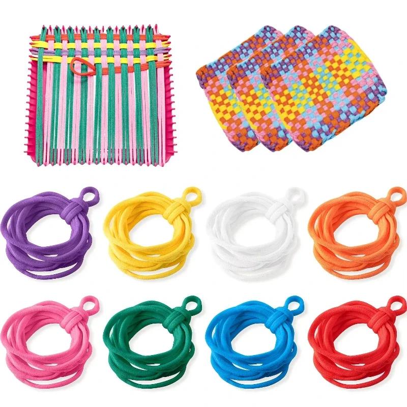 Top Quality DIY Handmade Multicolored Elastic Rope Coil Weaving Set Crochet String Tool Arts & Crafts Kit for Kids Gift