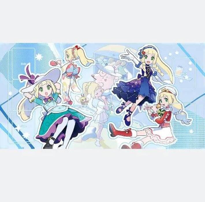 Chibi Dinosaur Mouse Pad Large Desk Mat with Card Layout for TCG Players