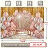 2D Flat Rose Gold Diamond 18th Birthday Party Photo Booth Background Cloth