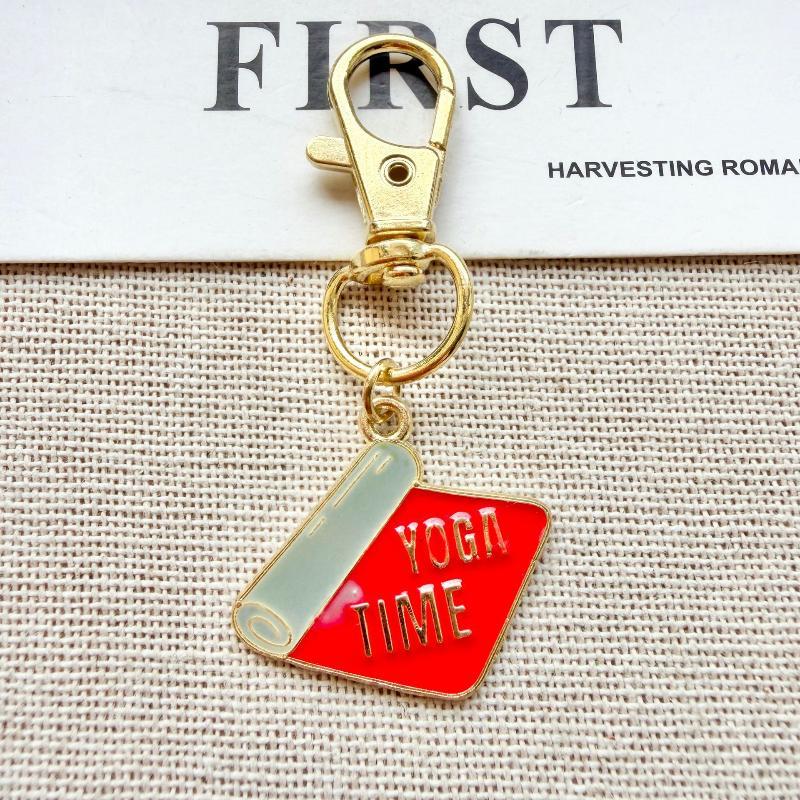 1Pcs Alloy Fitness Keychain Sports Theme Pendant Bag Charm Decorative Key Ring Gift For Sports Lover