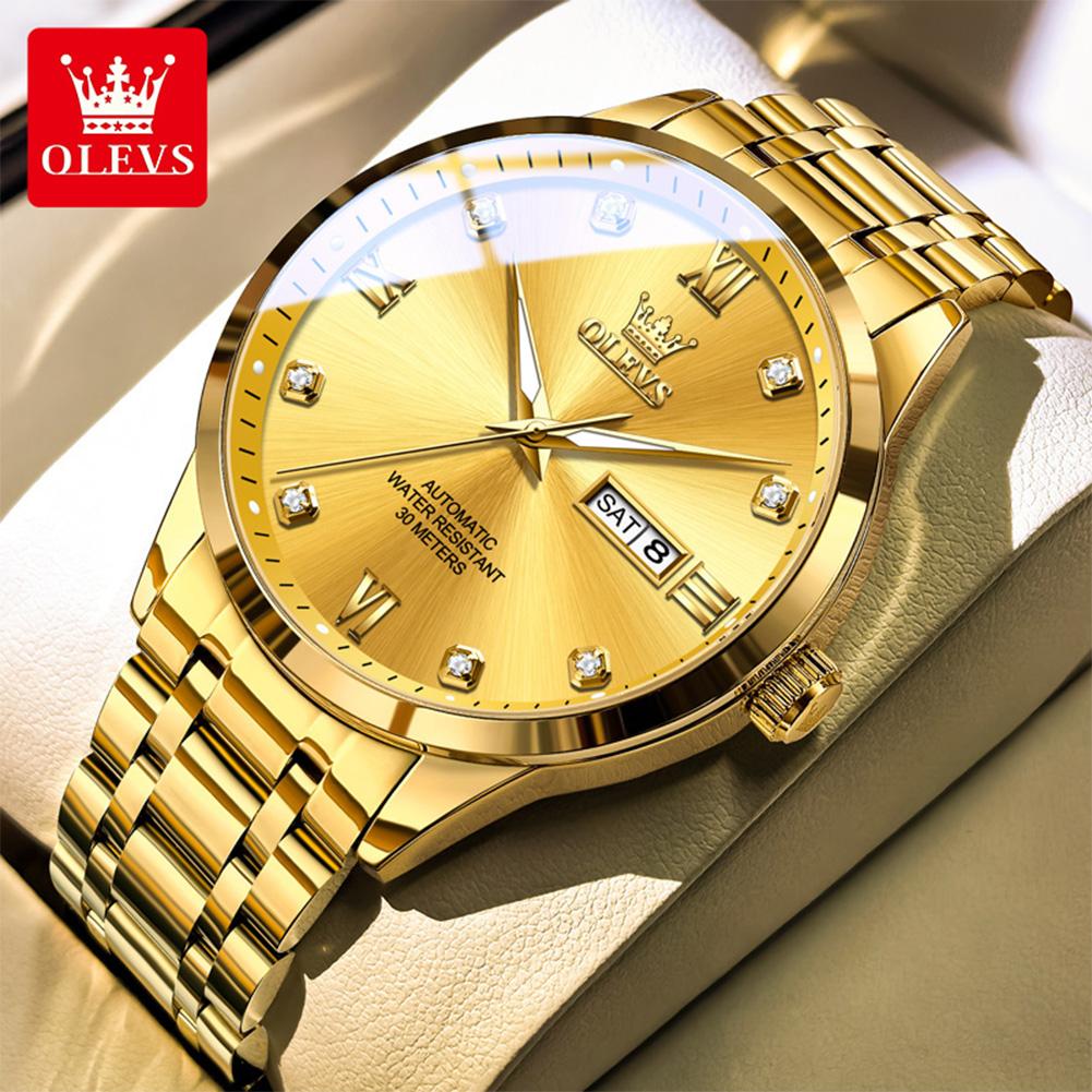 OLEVS Watches Man 9946 Original Luxury Brand Automatic Mechanical Waterproof Luminous Week Date Watches For Man Gifts Gift Box