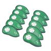 10 PCS Golf Club Head Covers Four Leaf Clover Pattern PU Waterproof Delicate Golf Iron Covers Set