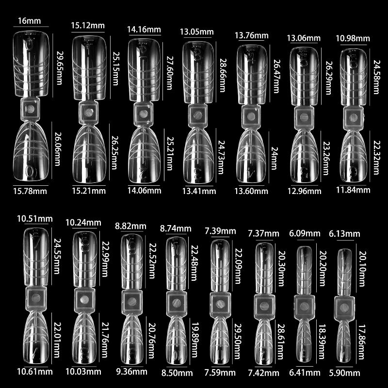 150Pcs French Dual Forms 2In1 Nail Molds With Scale Double-Ended Full Cover Nail Extension Building Gel Mold Nail Forms Nail Art
