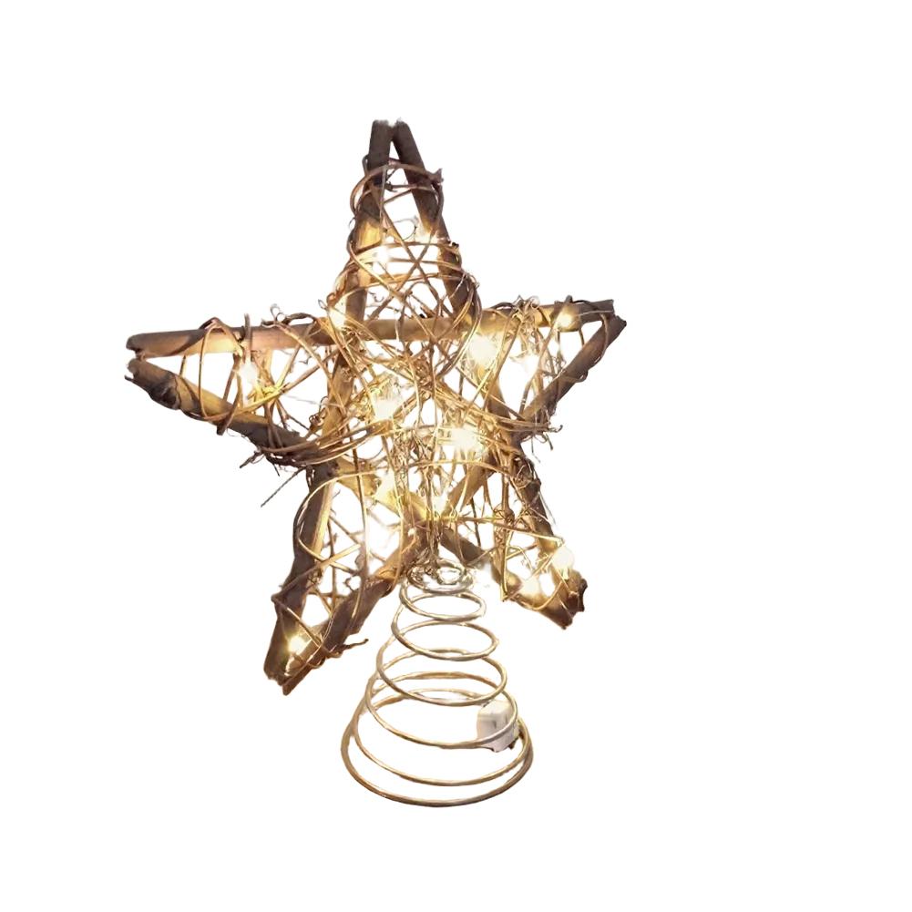 Spiral Star Christmas Tree Ornament Made from Wood and Wire for Charming Holiday Home Decoration and Gatherings