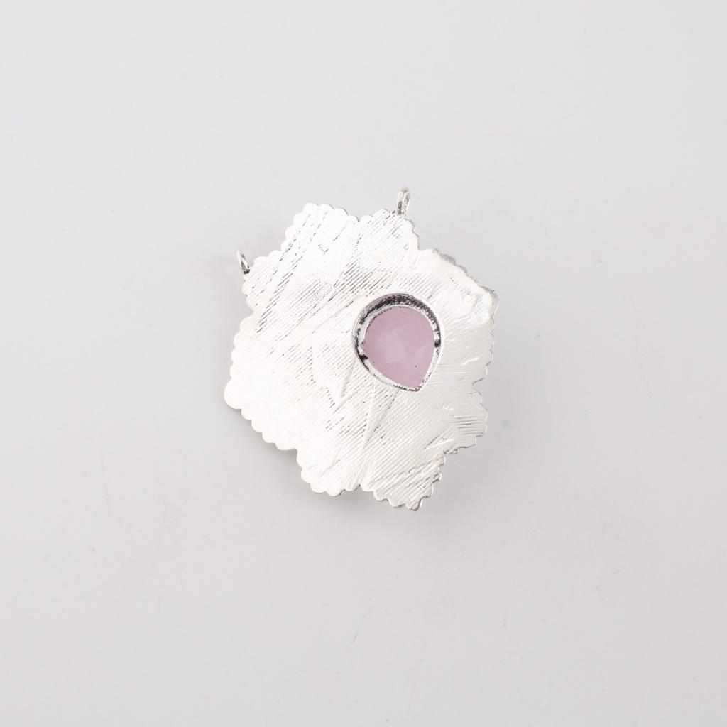 Rose Chalcedony Gemstone 925 Sterling Silver Jewelry Pendant 1.29" For Birthday CP-32-21