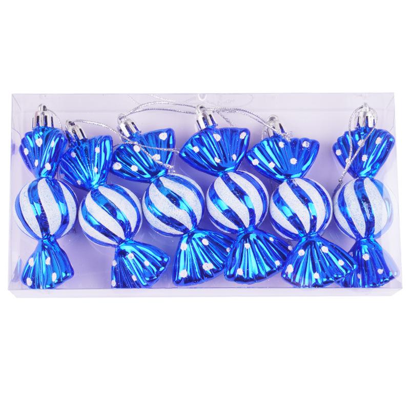 6Pcs Christmas Candy Pendant Plastic Xmas Tree Hanging Ornament Marry Christmas Decoration Home Navidad Noel New Year Kids Gift