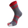 Men's Colorful Cotton Mid-Calf Five-Finger Toe Socks for All Seasons