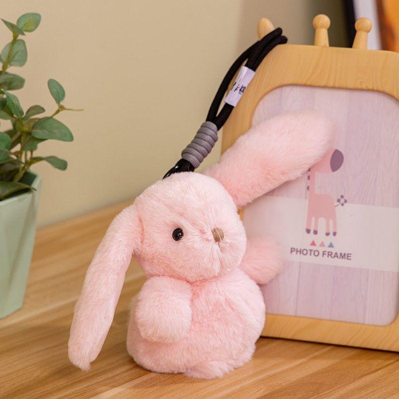 Rabbit Animal Panda Plush Doll Keychain With Pp Cotton Filling For Idea Gift