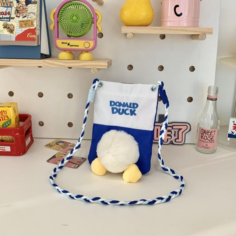 New girl mobile phone bag fashion plush doll pendant large capacity shoulder bag duck duck tote bag women