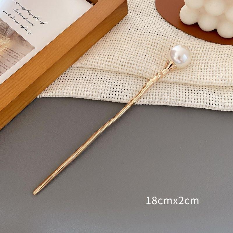 Pearl Hair Sticks Korean Women Elegant Metal Hairpins Hair Forks Bun Headwear Ponytail Styling Hair Accessories