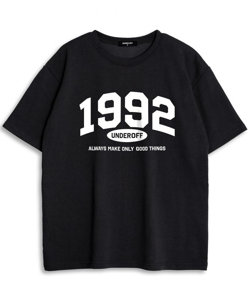 UNDEROFF Oversized Crew Neck 1992 Arch Short Sleeve T-Shirt White & Red