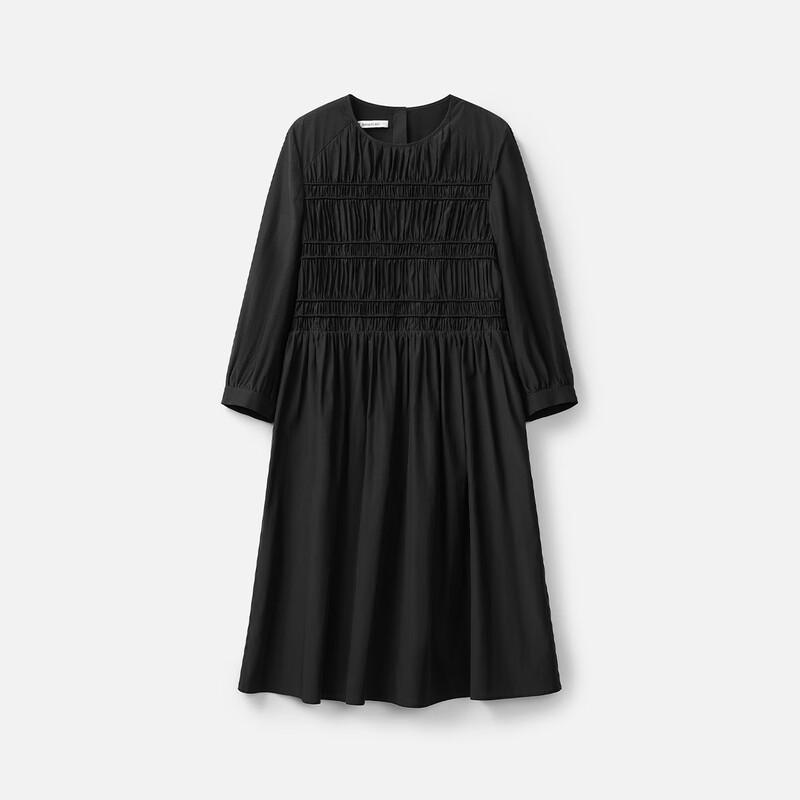 broadcast Women's Pleated Long-Sleeve A-Line Mini Dress