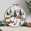 Christmas Cross Stitch Embroidery Kit Includes Embroidery Hoop Embroidery Cloth Threads DIY Embroidery Kit for Beginners Adults