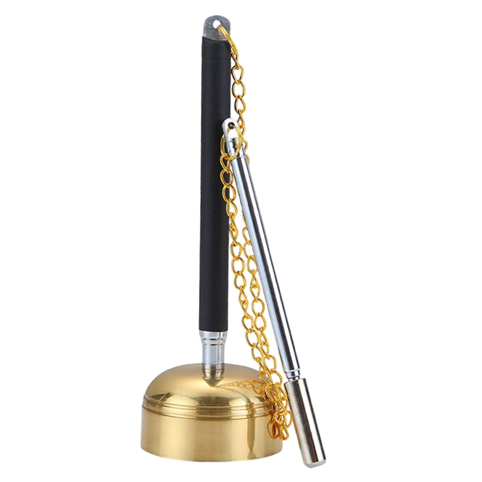 Tibetan Hand Bell, Professional Multifunctional, Adjustable Easy to Use Meditation Prayer Bell Implement Singing Scripture 5cmx5cmx15.5cm