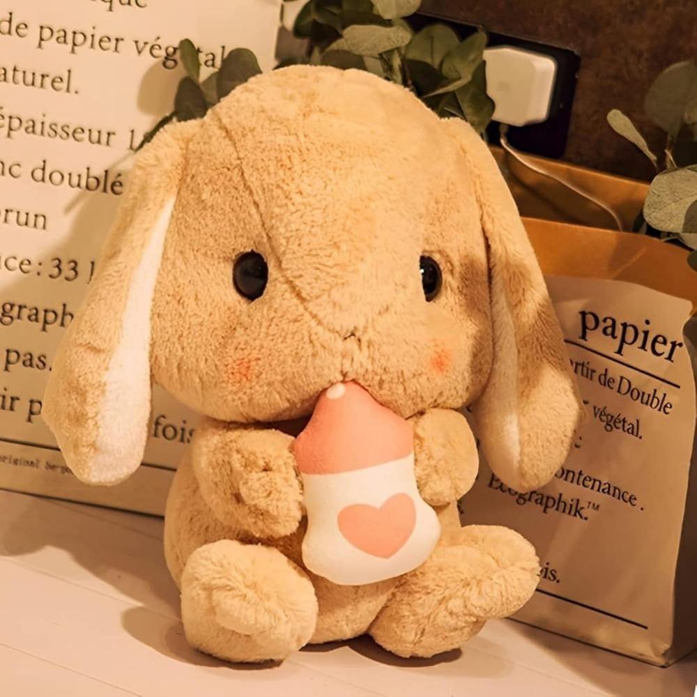 Easter White Rabbit stuffed rabbit animals with carrots, soft, cute and lifelike long-eared standing pink plush toys