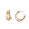 Gold Plated Triple Open Hoop Earrings Polished Shiny Surface Perfect For Daily Wear Office Party Travel